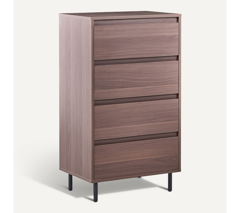 Commode à 4 Tiroirs Nikea Marron Foncé