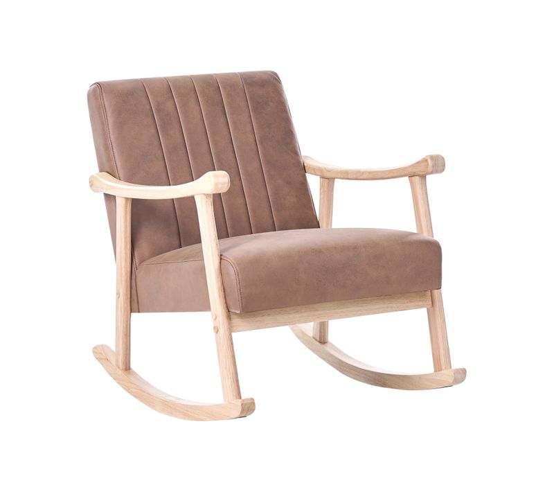 Fauteuil à Bascule Leknes Cuir Pu Marron