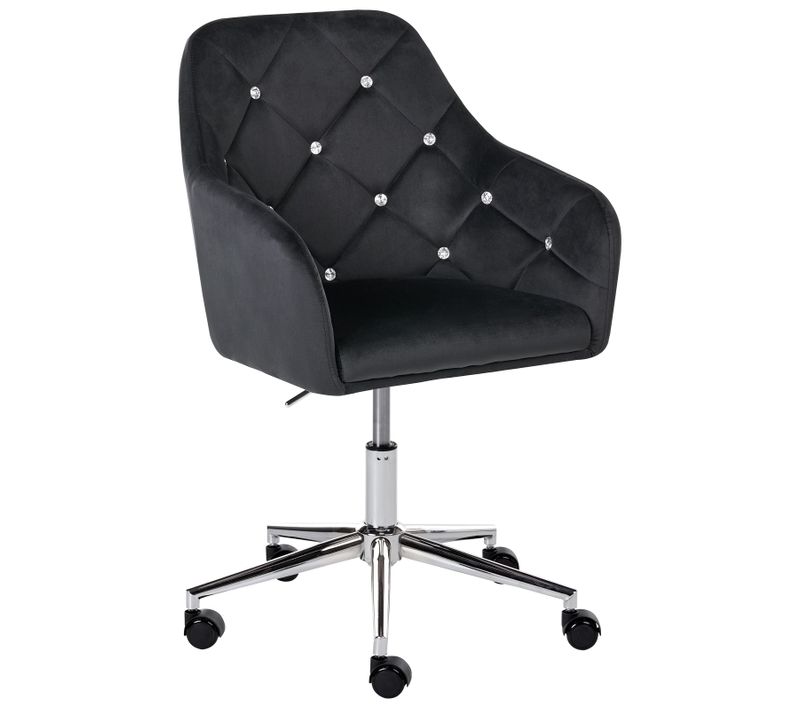 Chaise De Bureau Veloria Velours Noir