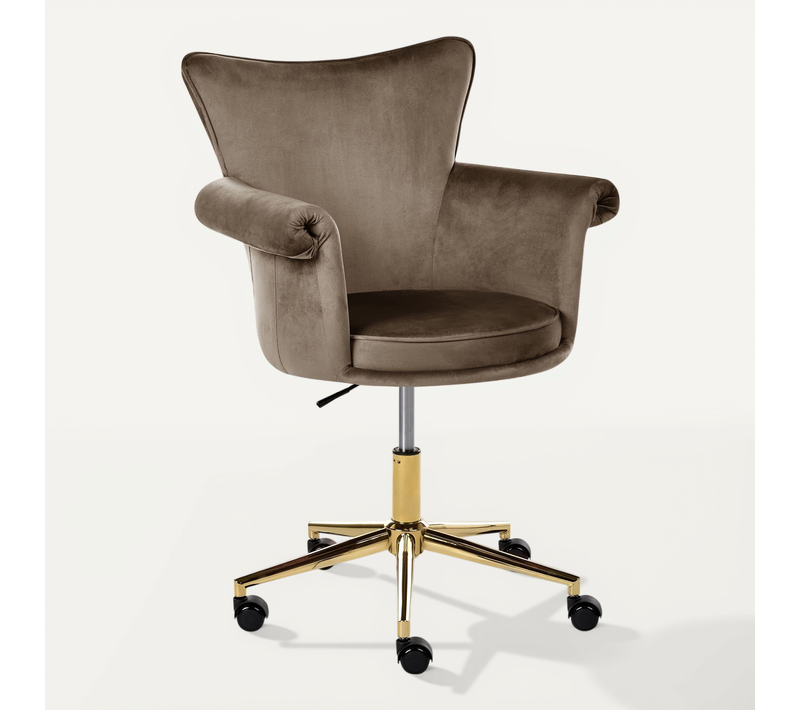 Chaise De Bureau Velencia Velours Marron