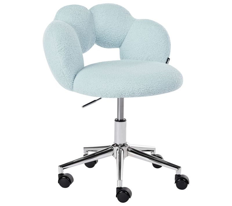 Chaise De Bureau Whizzy Bouclé Bleu Clair