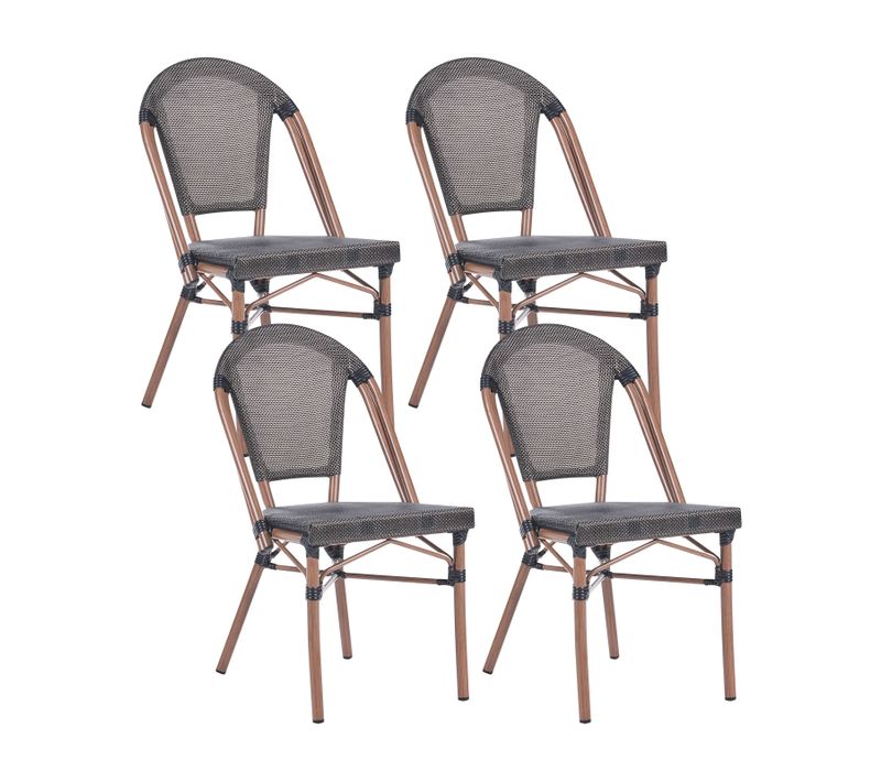 Lot De 4 Chaises De Jardin Rifreddo Polyrotin Gris