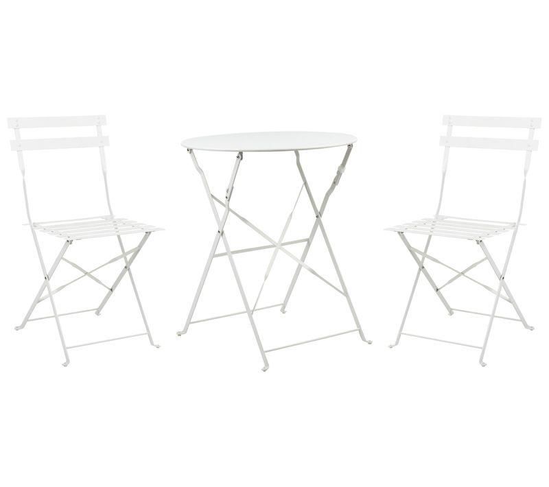 Ensemble Bistrot Fiori Métal Blanc Cassé