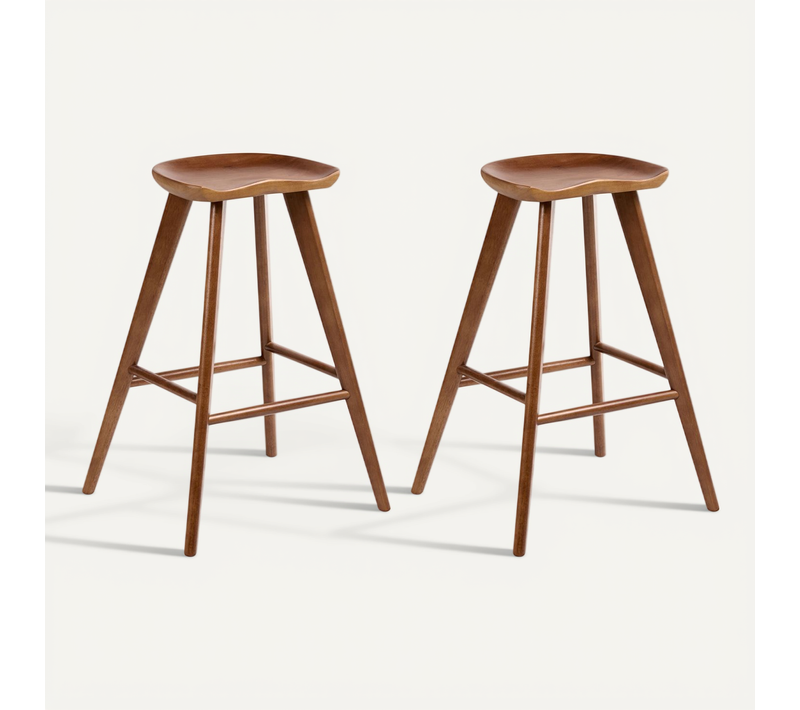 Lot De 2 Tabourets De Bar Cando Marron