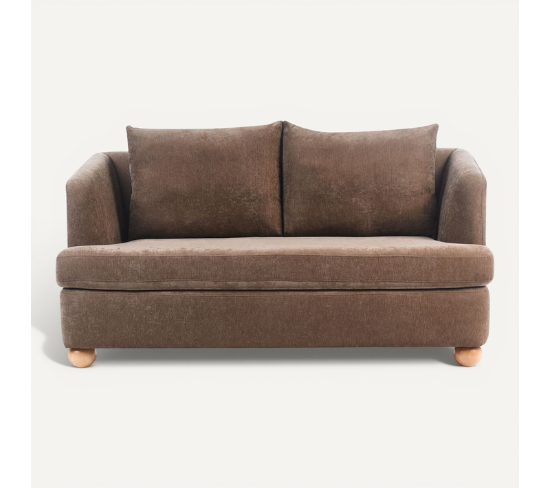 Canapé 2 Places Rattvik Tissu Chenille Marron