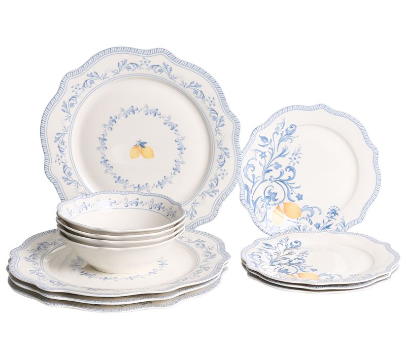 Set De 12 Couverts De Table Lovage Porcelaine Blanc