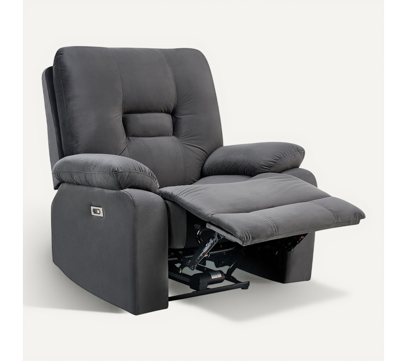 Fauteuil Inclinable électrique Bergen  Velours Gris Foncé