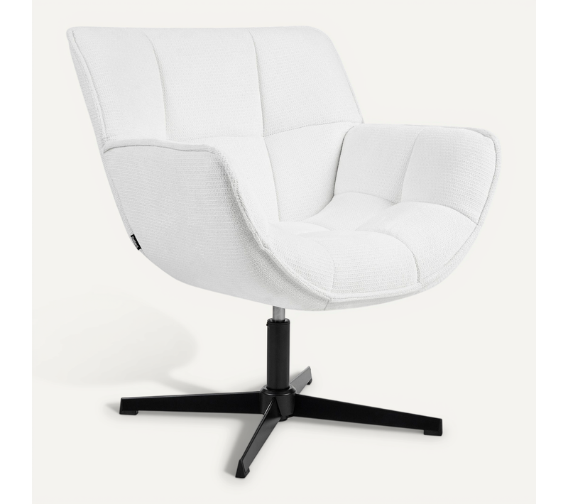 Fauteuil Pivotant Auma Tissu Blanc