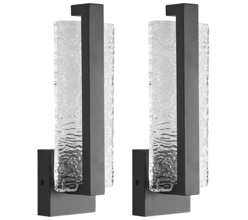 Lot De 2 Appliques LED D'extérieur Yantra Noir