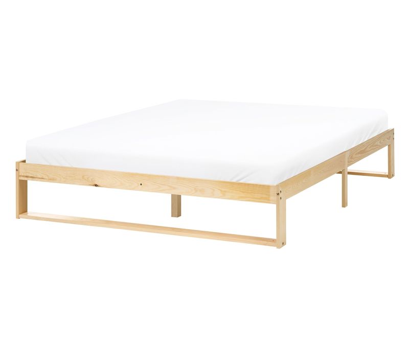 Lit Sans Tête De Lit Bois De Pin Talairan 140 X 200 Cm Marron Clair