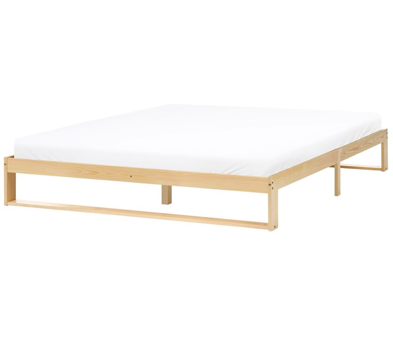 Lit Sans Tête De Lit Bois De Pin Talairan 180 X 200 Cm Marron Clair