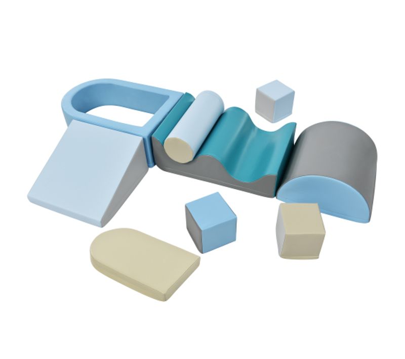 Jeu De Construction, 9 Pièces Blocs De Construction Géants, Escaliers, Toboggans Et Piscine à Balles