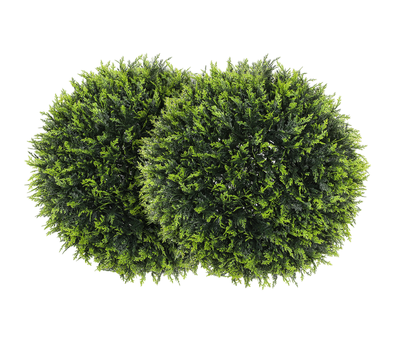 Lot De 2 Cèdres Artificiels 45 Cm Avec 680 Feuilles, Plante Décorative Résistante Aux Uv, Plastique