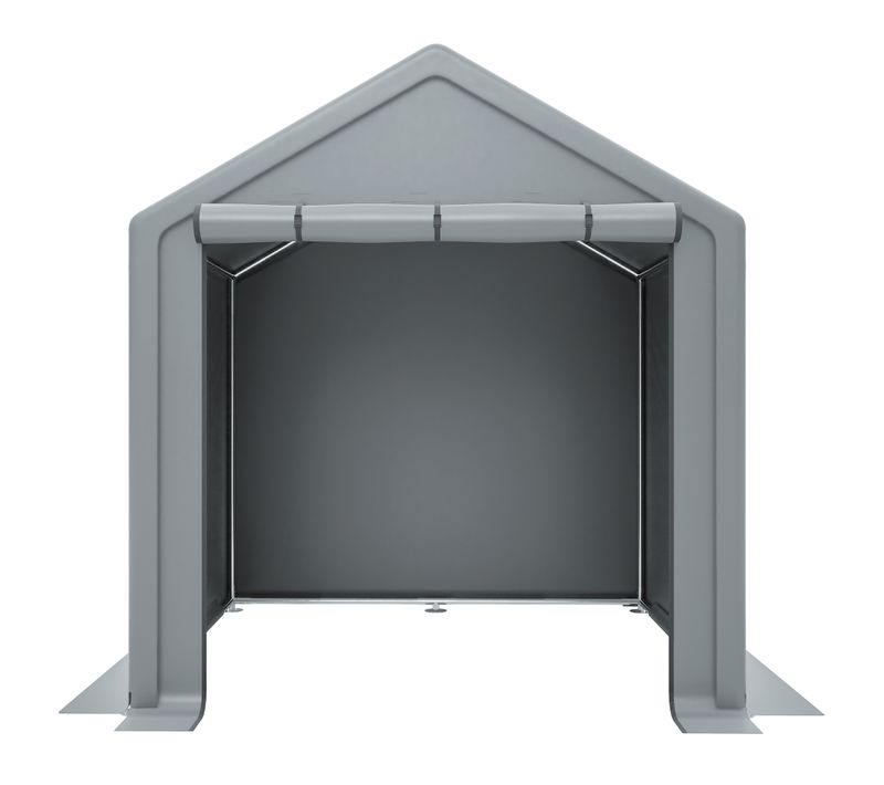 Abri De Jardin Pour Vélos 190x170x200 Cm Avec Bâche Pe Imperméable, Acier, Gris Foncé