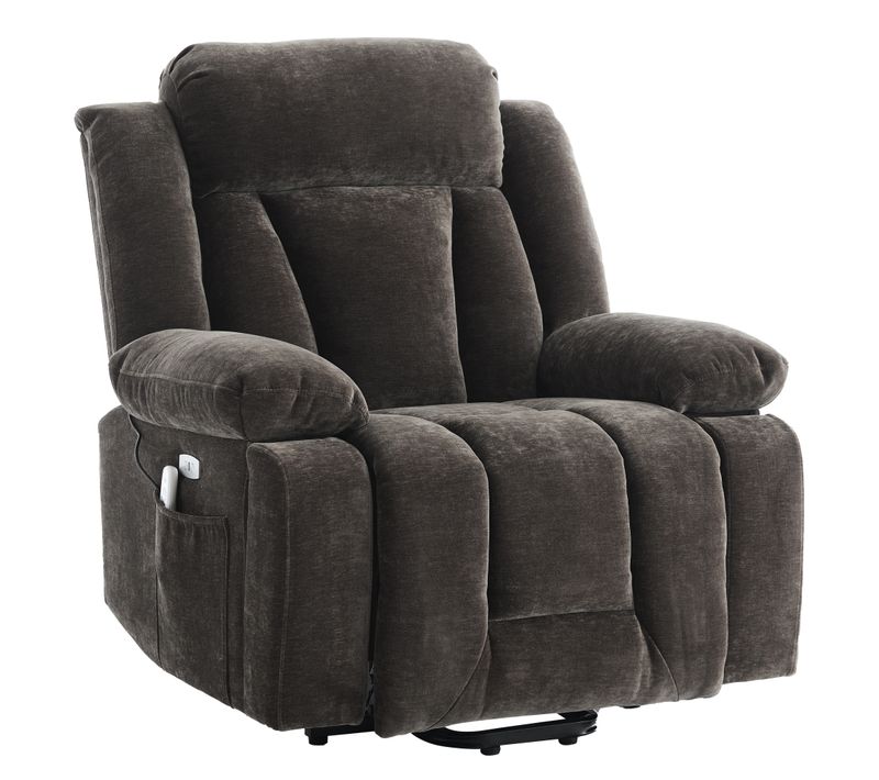 Fauteuil 95x94x107 Cm Avec Massage à 8 Points, Fonction Chauffante, Repose-pieds Et USB, brun