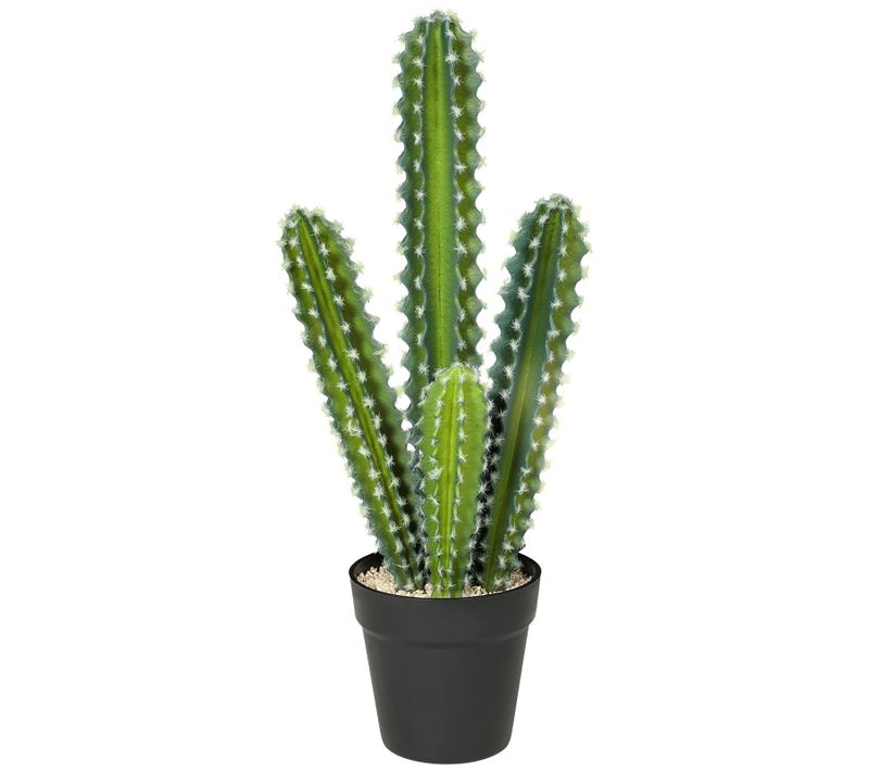 Cactus Artificiel 53 Cm En Pot, Plante Décorative Réaliste Pour Maison Ou Bureau, Plastique, Vert