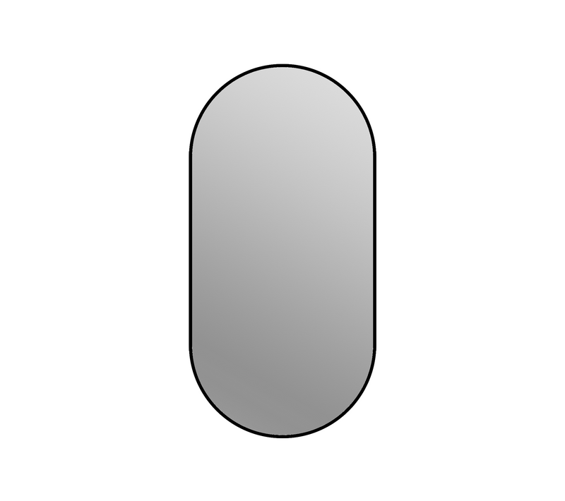 Miroir Mural En Arche 60x120cm, Cadre Aluminium Noir, Verre Sans Cuivre Hd
