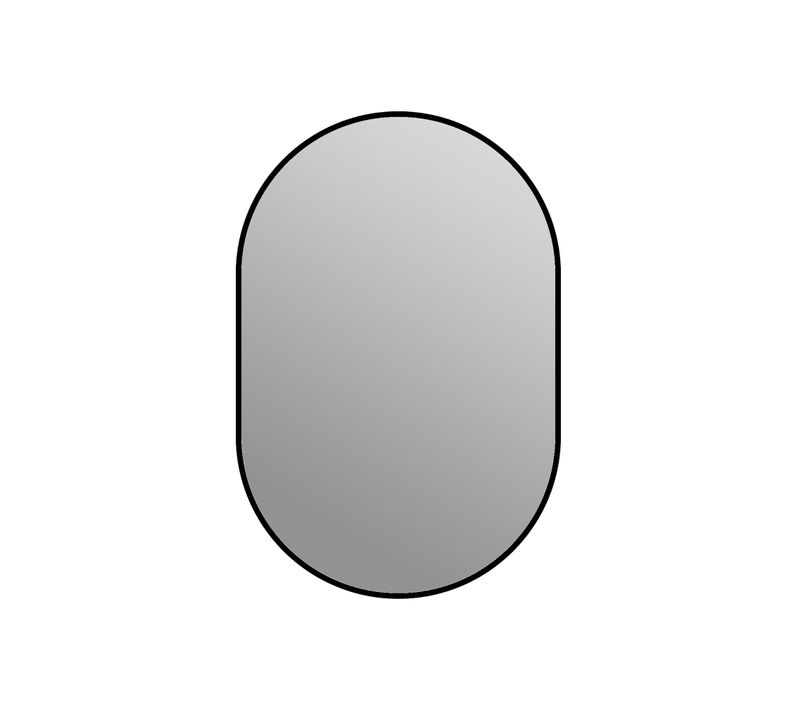 Miroir Mural En Arche 60x90cm, Cadre Aluminium Noir, Verre Sans Cuivre Hd