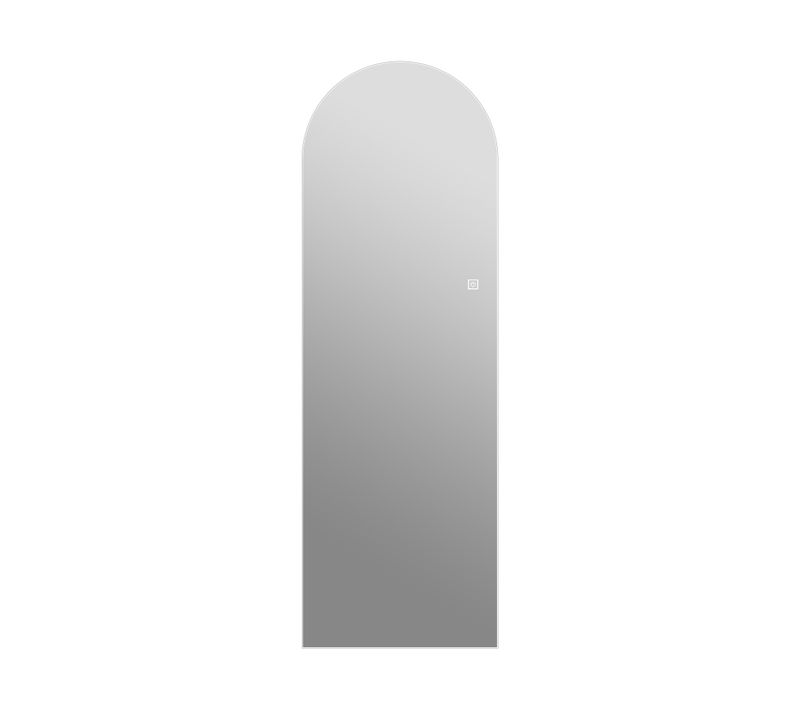 Miroir De Corps Entier LED En Arche 150x50cm, éclairage Arrière, Mémoire De Paramètres, Argent