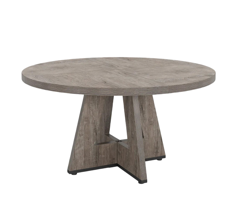Table De Salle à Manger Ronde 120x75 Cm, Finition Grise Au Style Campagne, En Bois, Gris