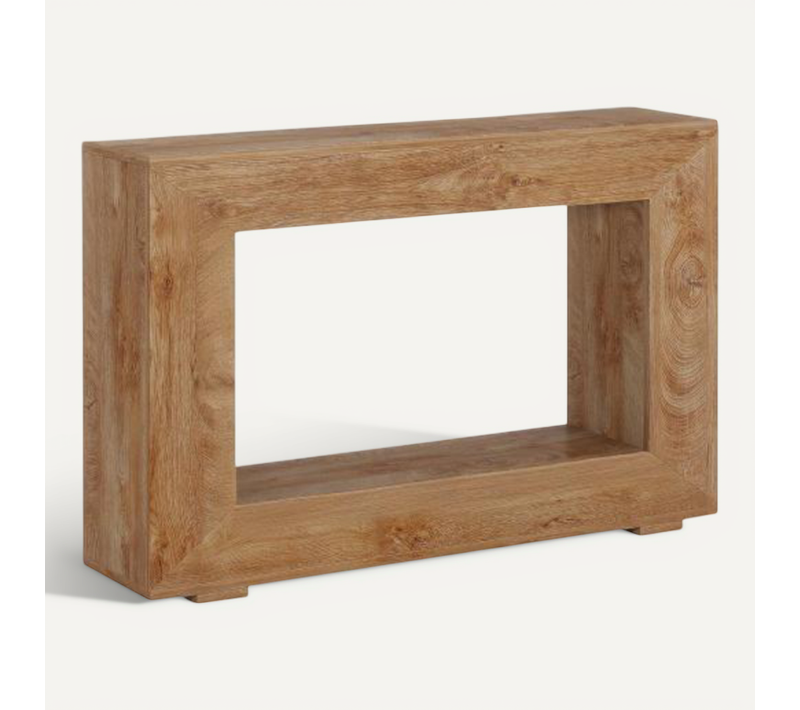 Table Console Style Farmhouse 120x30x83 Cm Avec Rangement, Idéale Pour Entrée, Salon, En Bois, Brun
