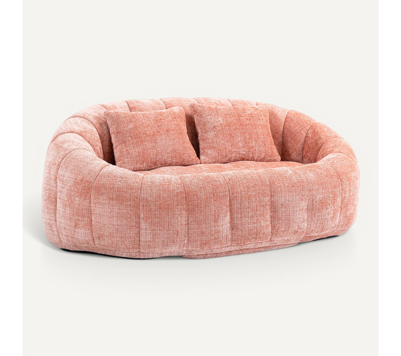 Canapé Pouf 2 Places En Chenille Rose, Mousse à Mémoire, Grand Fauteuil, Sans Montage, Salon/chambre