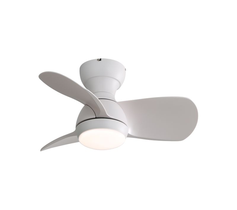 Ventilateur De Plafond 23 Pouces Blanc Avec LED Dimmable, Télécommande Et Moteur Dc