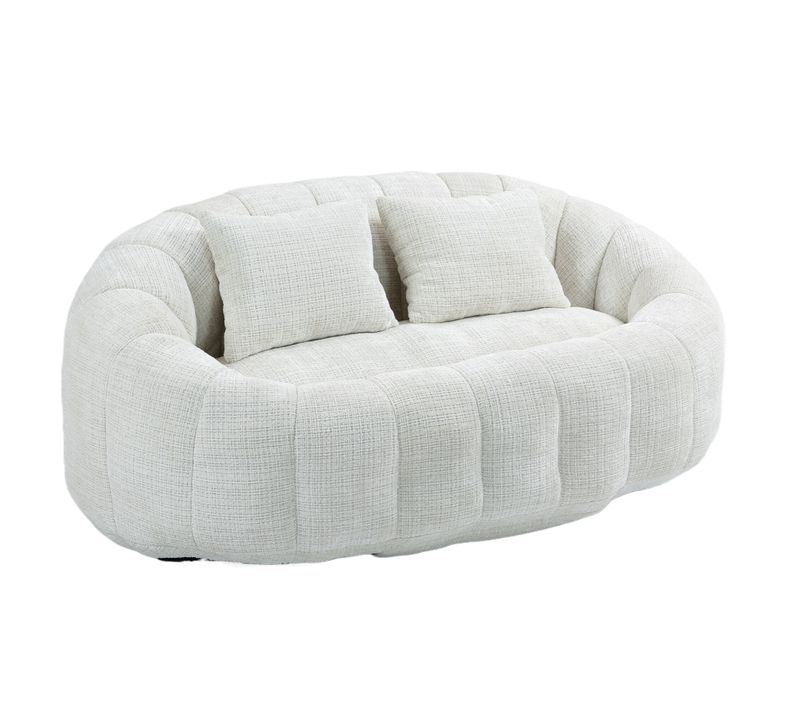 Canapé Pouf 2 Places Beige, Intérieur/extérieur, Chambre Et Salon, Sans Montage