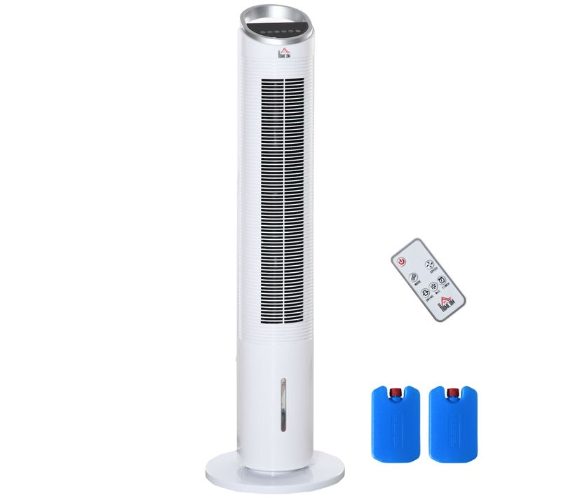 Rafraîchisseur D’air Tour 60 W D.30x100.8 Cm Blanc, Humidification, Télécommande, Minuterie 8 H