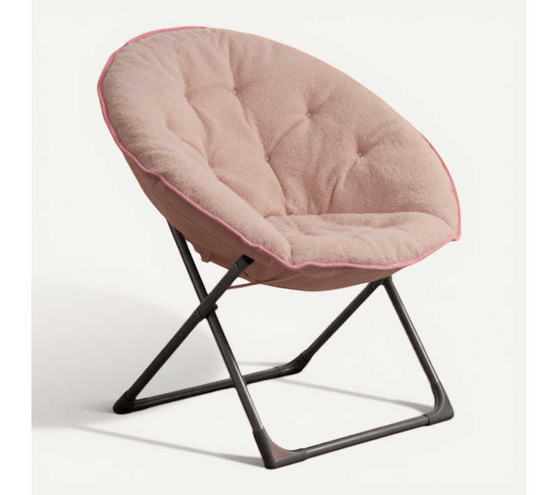 Chaise Pliante En Tissu, Structure Métal Stable 110 Kg - Rose