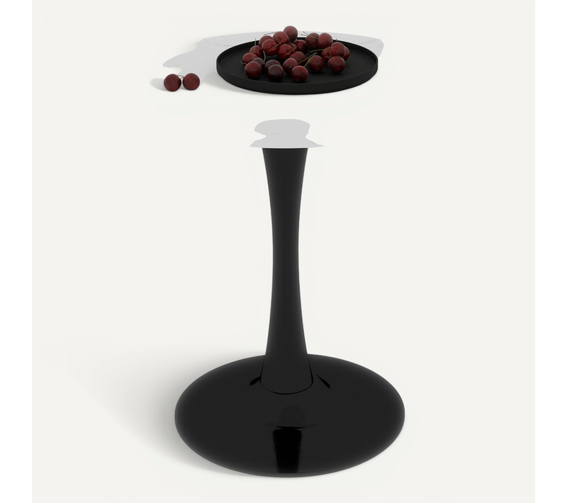 Table Bout de Canapé Ronde 70 Cm, Blanc Et Noir – Petite Table Café 1 à 2 Personnes