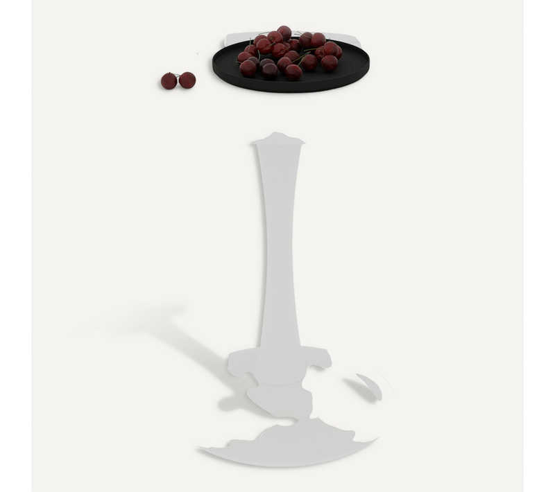 Table Bout de Canapé Ronde 70 Cm, Blanc, Marbre Artificiel – Petite Table 1 à 2 Personnes