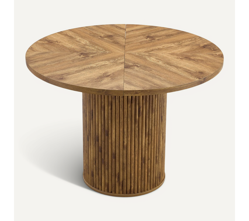 Table De Salle à Manger Ronde 100 Cm Pour 4 à 6 Personnes, Aspect Bois