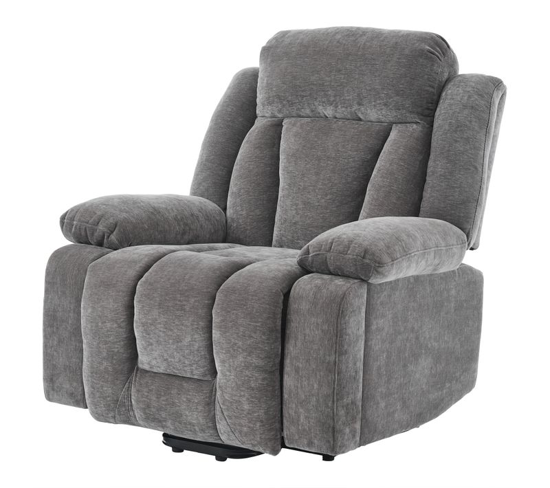 Fauteuil Relax Électrique Massage Chauffage Tissu Gris Avec Poches Latérales Et Ports USB