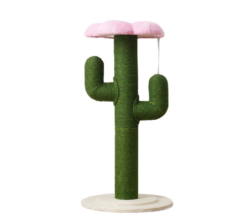 Arbre à Chat Cactus Vert 46x46x90 Cm Avec Poteau En Sisal 10 Cm