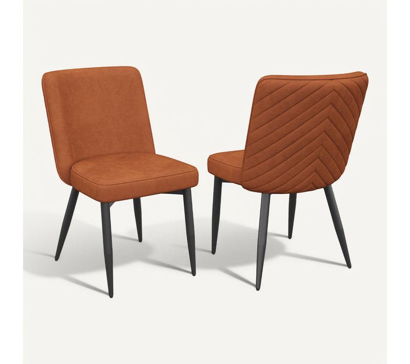 Lot De 2 Chaises De Salle à Manger Velours Coloris Rouille
