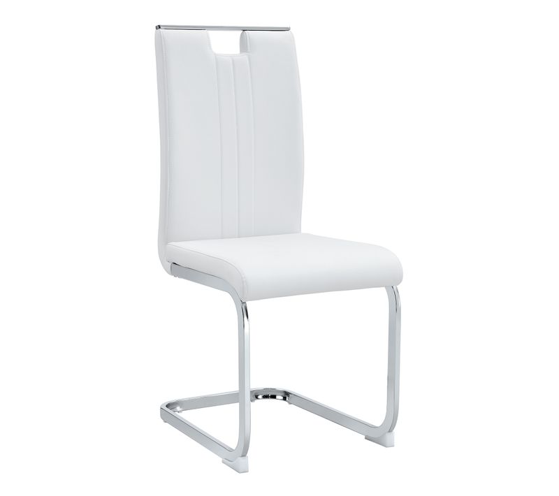 Lot De 2 Chaises De Salle à Manger Blanche En Pu, Design Moderne Et Minimaliste