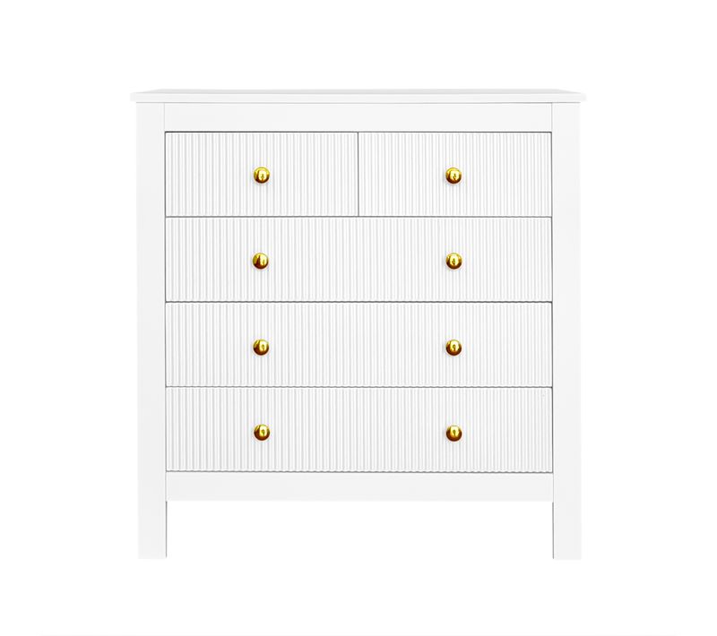 Buffet De Cuisine Bar Avec 2 Portes, 3 Tiroirs, Étagères Réglables Et LED Intégré - Blanc Brillant