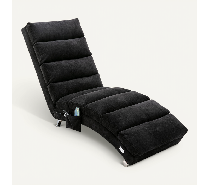 Fauteuil Relax électrique Massant 5 Modes Avec Télécommande, Tissu Pu, Structure Métal - Noir