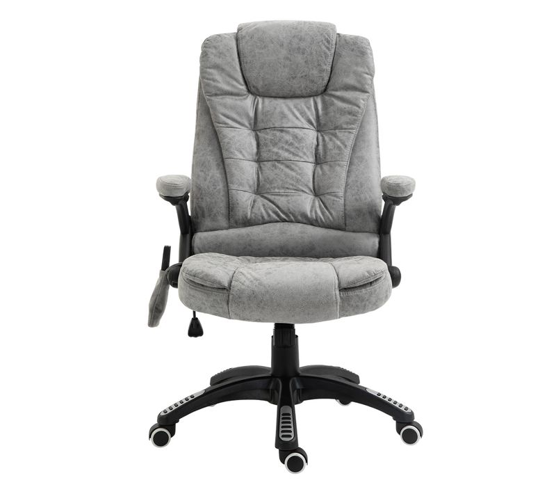 Fauteuil De Bureau Ergonomique - Chaise Avec Massage 6 Points Et Chauffante, Réglable, Gris