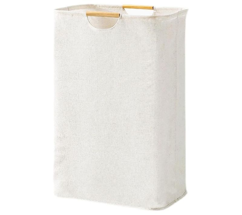 Panier à Linge Pliable - Corbeille à Linge Grande Capacité, Tissu Oxford Blanc