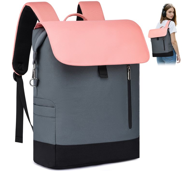 Sac à Dos Rolltop Femme Homme Ordinateur 15,4" Déperlant Gris