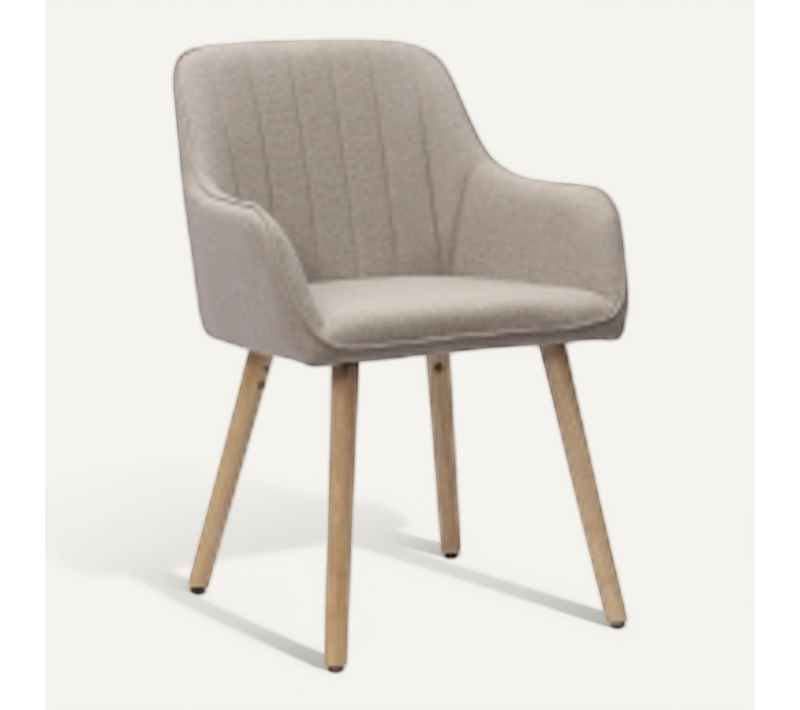 Chaise De Salle à Manger Avec Accoudoirs Intégrés Et Dossier Haut En Tissu Khaki