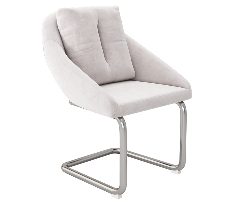 Lot De 6 Chaises 65x59x82 Cm, Design Ergonomique, Structure En Métal, Velours Beige, Pieds Argentés