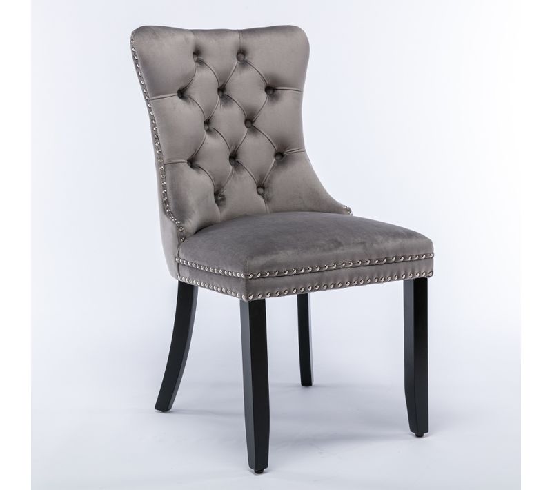 Lot De 2 Chaises 62x50x95 Cm De Salle à Manger Design En Velours Avec Structure En Bois