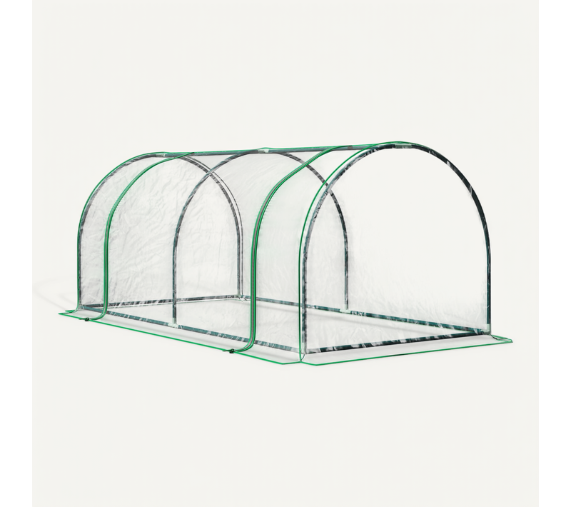 Serre De Jardin 200 X 100 X 80 Cm, Serre Tunnel, Cadre En Acier, Film Plastique Transparent