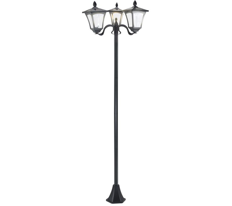 Lampadaire Solaire, Fabriquée En Acier Inoxydable Et Pièces En Plastique, Couleur Noir