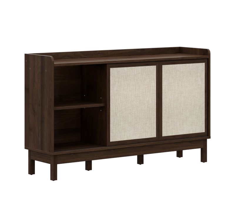 Buffet Bas 150x39,5x80 Cm, 2 Portes Coulissantes, 2 Tiroirs, Panneau De Particules, Brun