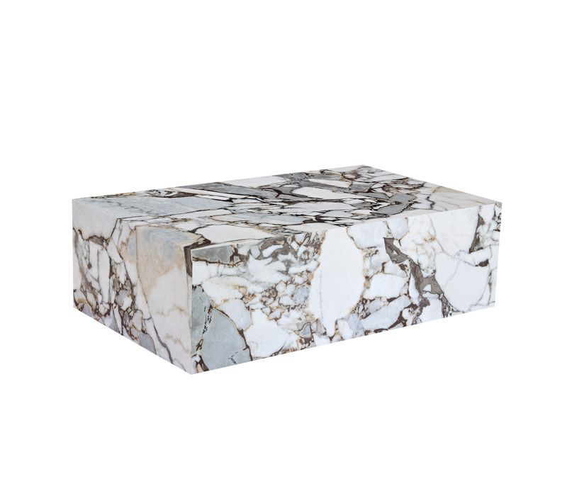 Table Basse Rectangulaire 90x50x30 Cm, Avec Motif De Marbre En Mdf, Design Minimaliste, Blanc