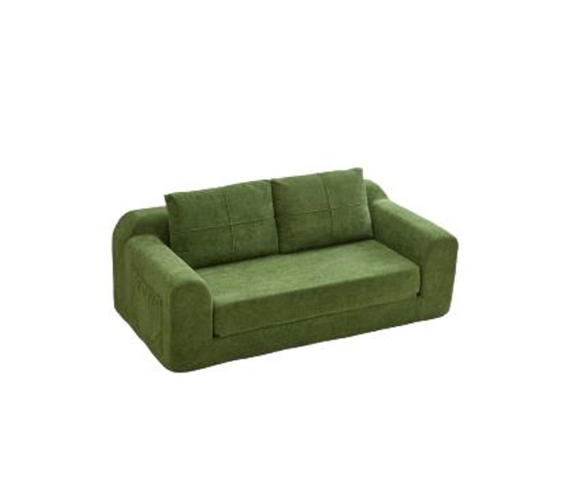 Canapé Compressée 2 En 1 En Mousse Et Tissue, Design Moderne, Couleur Vert